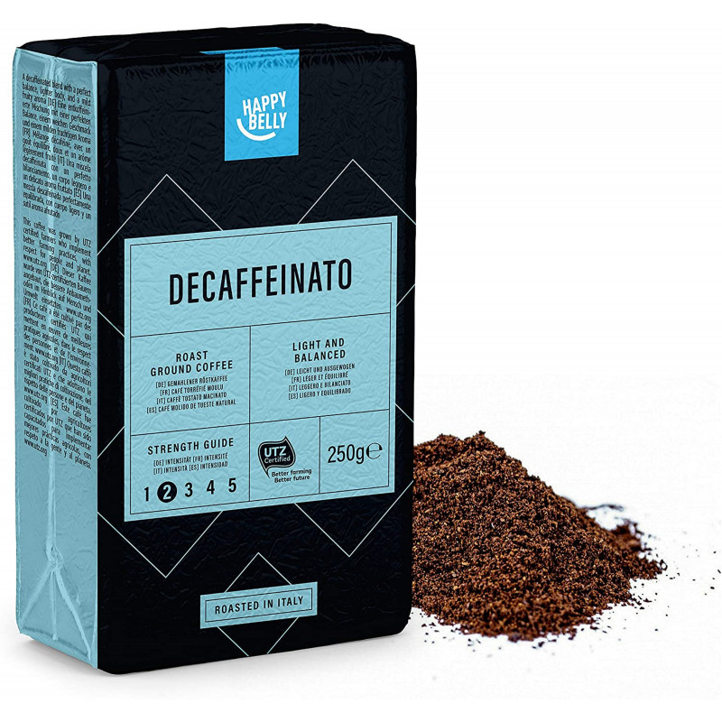 Happy Belly Decaffeinated Ground Coffee Decaffeinato, Currently priced at £9.78